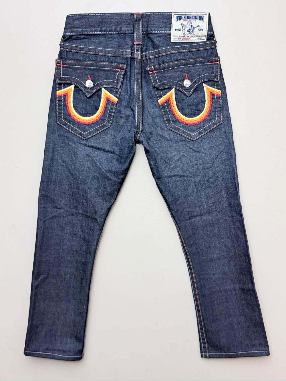 True Religion World Tour Straight Leg Jeans Made in USA Embroidered size 30